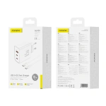 FONENG wall charger Gan50-EU GaN PD 65W 2xUSB-C + 1xUSB QC3.0 + cable USB-C - USB-C White