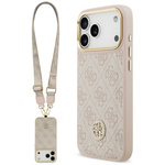 Etui Guess 4G Strass Logo & Big Strap    Metal Buttons MagSafe do iPhone 17 Pro Max różowy