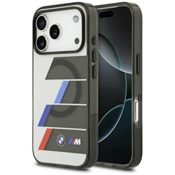 Etui BMW M IML Metal Buttons Tricolor    Lines MagSafe do iPhone 17 Pro Max antracyt