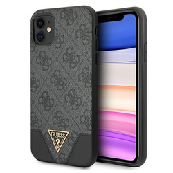Guess GUHCN61PU4GHBK iPhone 11 6,1" / Xrszary/grey hardcase 4G Triangle Collection
