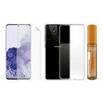 PANZERGLASS OCHRONA EKRANU  SAMSUNG S21 ULTRA TPU, ETUI CLEARCASE, SPRAY 30ML