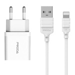 PRODA LINGHANG ŁADOWARKA SIECIOWA USB 2,4 A + KABEL USB-LIGHTNING BIAŁY (PD-A113 EU L )