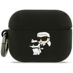 Etui Karl Lagerfeld Silicone             Karl&Chaupette Head 3D do AirPods Pro 3 czarny