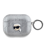 Karl Lagerfeld PU Embossed Karl Head Case for AirPods Pro Silver