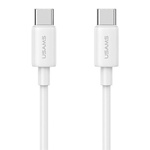 USAMS Kabel USB-C na USB-C 60W 1m Fast Charging YD Series biały/white SJ711USB02 (US-SJ711)
