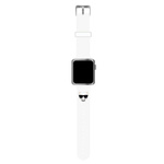 Pasek Karl Lagerfeld Silicone Choupette Heads na Apple Watch 38/40/41mm - białe