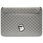 Karl Lagerfeld Saffiano Monogram Choupette case for a 14" laptop - silver