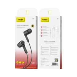 FONENG wired earphones T57 JACK 3.5MM with microphone 1.2M Black