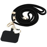 Uniwersalna smycz do telefonu Hello      Kitty Patch & Kitty Head Charm czarny