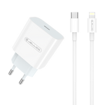 JELLICO wall charger AK180 PD 20W 1xUSB-C + cable USB-C - Lightning White