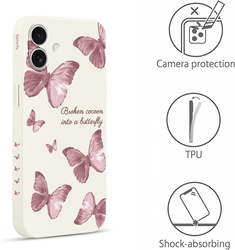 Pnakqil Iphone 17 Air Case Butterflies White