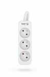 KERG M02387 EXTENSION CORD WITHOUT SWITCH 3 SOCKETS 16A 3680W CABLE 1.5M WHITE-GRAY