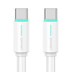 USAMS Kabel USB-C/USB-C 1m SJ734 60W biały/white YU Series SJ734USB02 (US-SJ734)