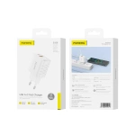 FONENG ładowarka sieciowa EU56 GaN PD 20W 1xUSB-C + 1xUSB QC3.0 + kabel USB-C - USB-C Biały