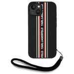 Etui Karl Lagerfeld Saffiano Athleisure  Stripes Cord do iPhone 15 czerwony