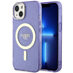 Guess GUHMP14MHCMCGU iPhone 14 Plus/ 15 Plus 6.7" purpurowy/purple hardcase Glitter Gold MagSafe