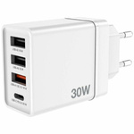 Verbatim Ładowarka sieciowa 30W 3xUSB-A/USB-C PD 3.0 CHR-30EU2 biały/white 49701