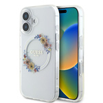 Guess GUHMP16MHFWFCT iPhone 16 Plus6.7" przeźroczysty/transparent hardcase IML Flowers Wreath MagSafe