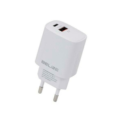 Beline Ład. siec. 1x USB-C + 1x USB 20W biała /white (only head) PD 3.0 + QC 3.0 BLN2CW20