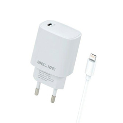 Beline Ład. siec. 1x USB-C 20W + kabel lightning biała /white PD3.0 BLNCW20L