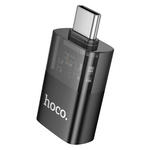 Adapter OTG USB C do USB A Hoco UA36B transparentny czarny