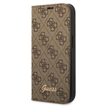 Guess GUBKP14XHG4SHW iPhone 14 Pro Max6,7" brązowy/brown book 4G Vintage Gold Logo