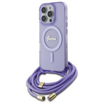 Guess GUHMP16LHCTSGNSU iPhone 16 Pro     6.3" fioletowy/purple hardcase Crossbody Cord Script MagSafe