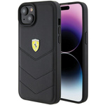 Etui Ferrari Quilted Metal Logo do iPhone 15 Plus - czarne