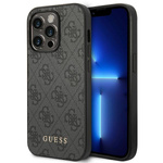 Guess GUHCP14XG4GFGR iPhone 14 Pro Max6,7" szary/grey hard case 4G Metal Gold Logo