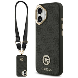 Etui Guess 4G Strass Logo & Big Strap    Metal Buttons MagSafe do iPhone 17 czarny