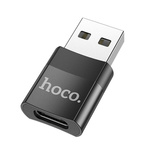 Adapter OTG USB A do USB C Hoco UA17 czarny