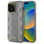 DKNY DKHMP14XPCPVSLE iPhone 14 Pro Max6.7" beżowy/beige hardcase Leather Checkered Mono Pattern MagSafe