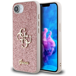 Etui Guess Fixed Glitter Big 4G do       iPhone 16e różowy