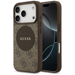 Etui Guess 4G Circle Classic Logo        MagSafe do iPhone 17 Pro brązowy
