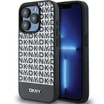 DKNY DKHMP15XPSOSPK iPhone 15 Pro Max6.7" czarny/black hardcase Leather Printed Pattern Metal Logo MagSafe