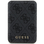 Guess Powerbank indukcyjny 15WGUPB5FP4EMGK 5000mAh czarny/black 4G Leather Metal Logo MagSafe