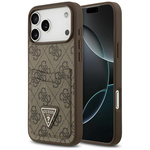 Etui Guess 4G Double Card Triangle do    iPhone 17 Pro Max brązowy