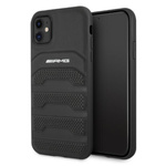 Etui AMG Leather Debossed Lines na iPhone 11 / Xr - czarne
