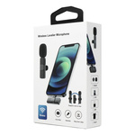 Wireless Type C Dual Lavalier Microphone (2 in a Set) K1 Black