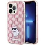 Etui Karl Lagerfeld Monogram Choupette na iPhone 15 Pro Max - różowe