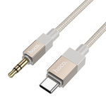 Kabel AUX Jack 3,5 mm (męski) do USB C (męski) Hoco 1 m UPA32B złoty