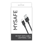 MYSAFE NB CABLE P156 LIGHTNING USB 1M BLACK