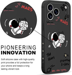 Etui Pnakqil  iPhone 17 Air, space vibes, astronauta i Mars, modny design Czarne pudełko