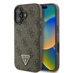Guess GUHCP16MP4TDPW iPhone 16 Plus6.7" brązowy/brown hardcase Leather 4G Triangle Strass
