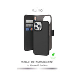 PURO Wallet Detachable - 2in1 Case iPhone 15 Pro Max (Black)