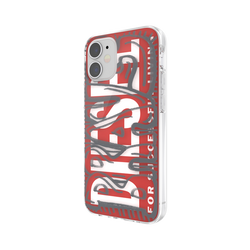 DIESEL SNAP CASE CLEAR IPHONE 12 MINI CZERWONY