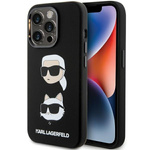 KARL LAGERFELD KLHCP15LSDHKCNK IPHONE 15 PRO 6.1" CZARNY/BLACK SILICONE KARL&CHOUPETTE HEAD