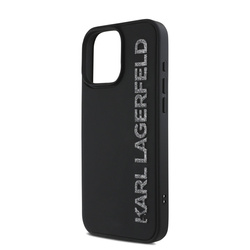 Karl Lagerfeld 3D Rubber Glitter Logo Case for iPhone 15 Pro Black