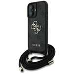 Etui Guess 4G Big Logo Cord Stap         Crossbody do iPhone 16 Plus czarny