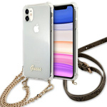 Guess GUHCN61KC4GSGO iPhone 11 6,1"/ Xr Transparent hardcase 4G Gold Chain